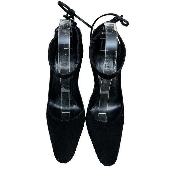Gucci Women Stiletto Heel Black Suede Ankle Strap Pointed Toe 8B Made in Italy - Picture 4 of 8
